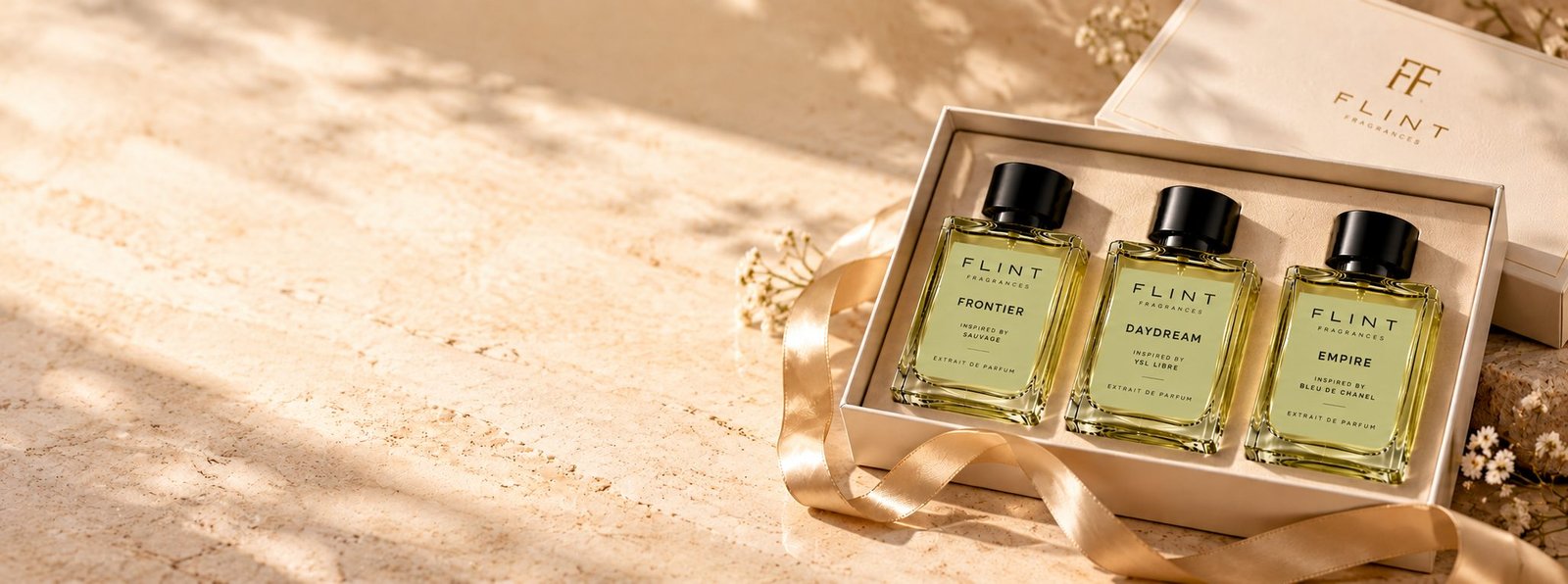 Flint men's perfume gift set: Frontier, Daydream and Empire