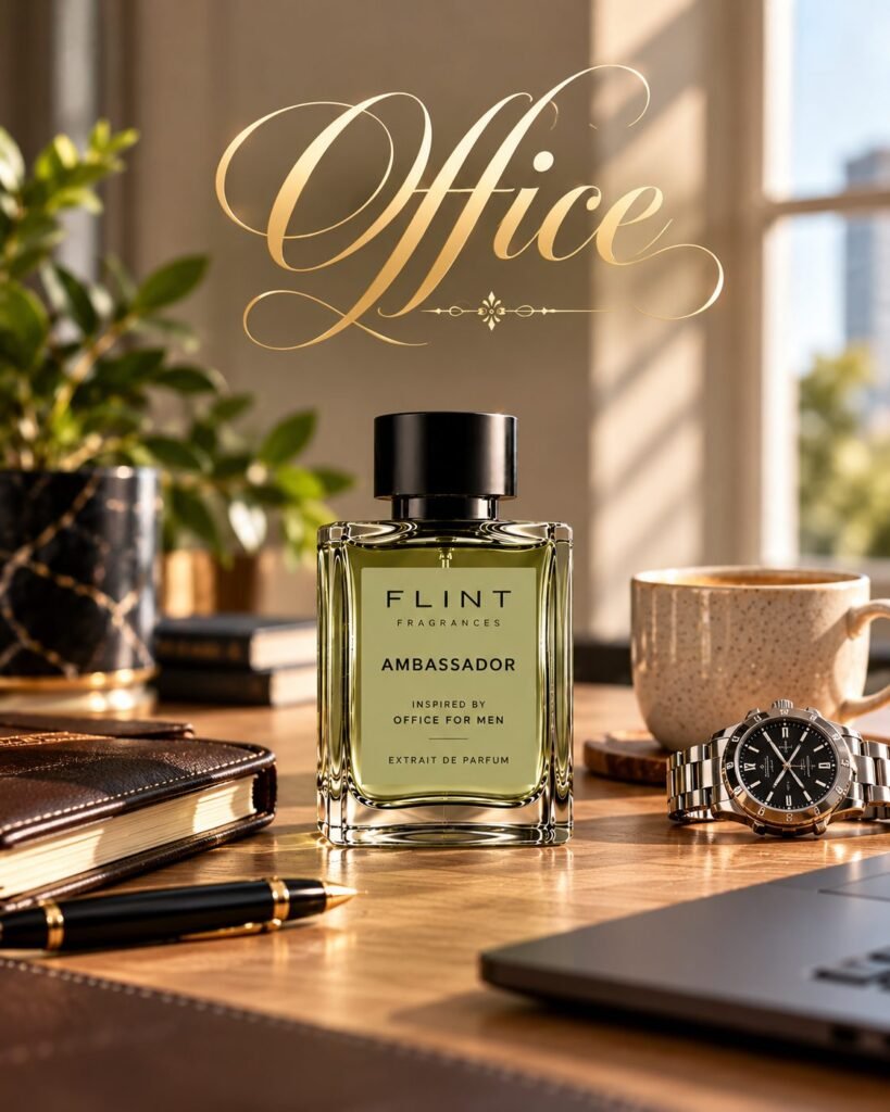 Flint Ambassador office perfume on a desk