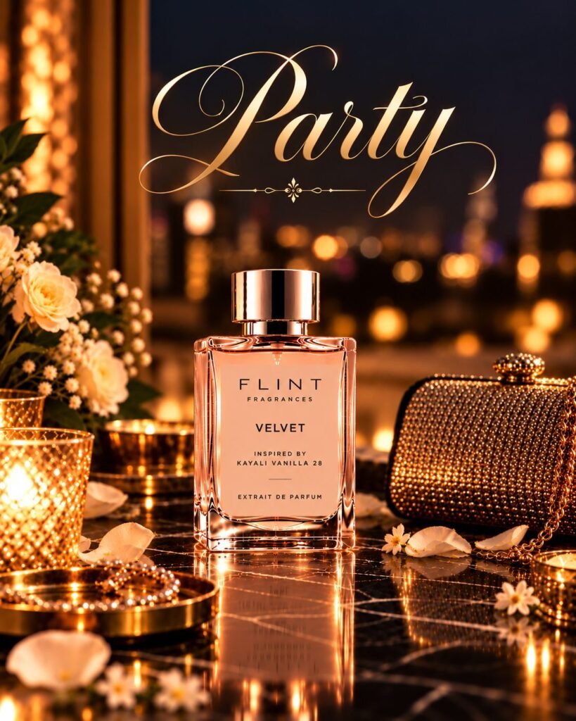 Flint Velvet party perfume at night