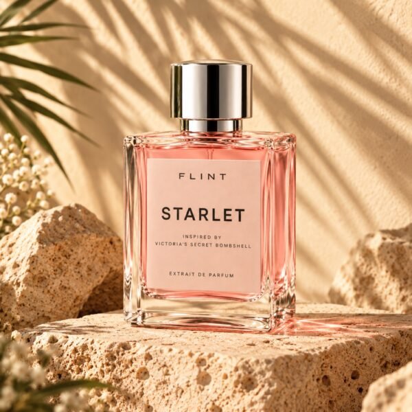Flint Starlet perfume on sunlit stone